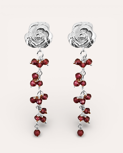 PENDIENTES ROSA GRANATE