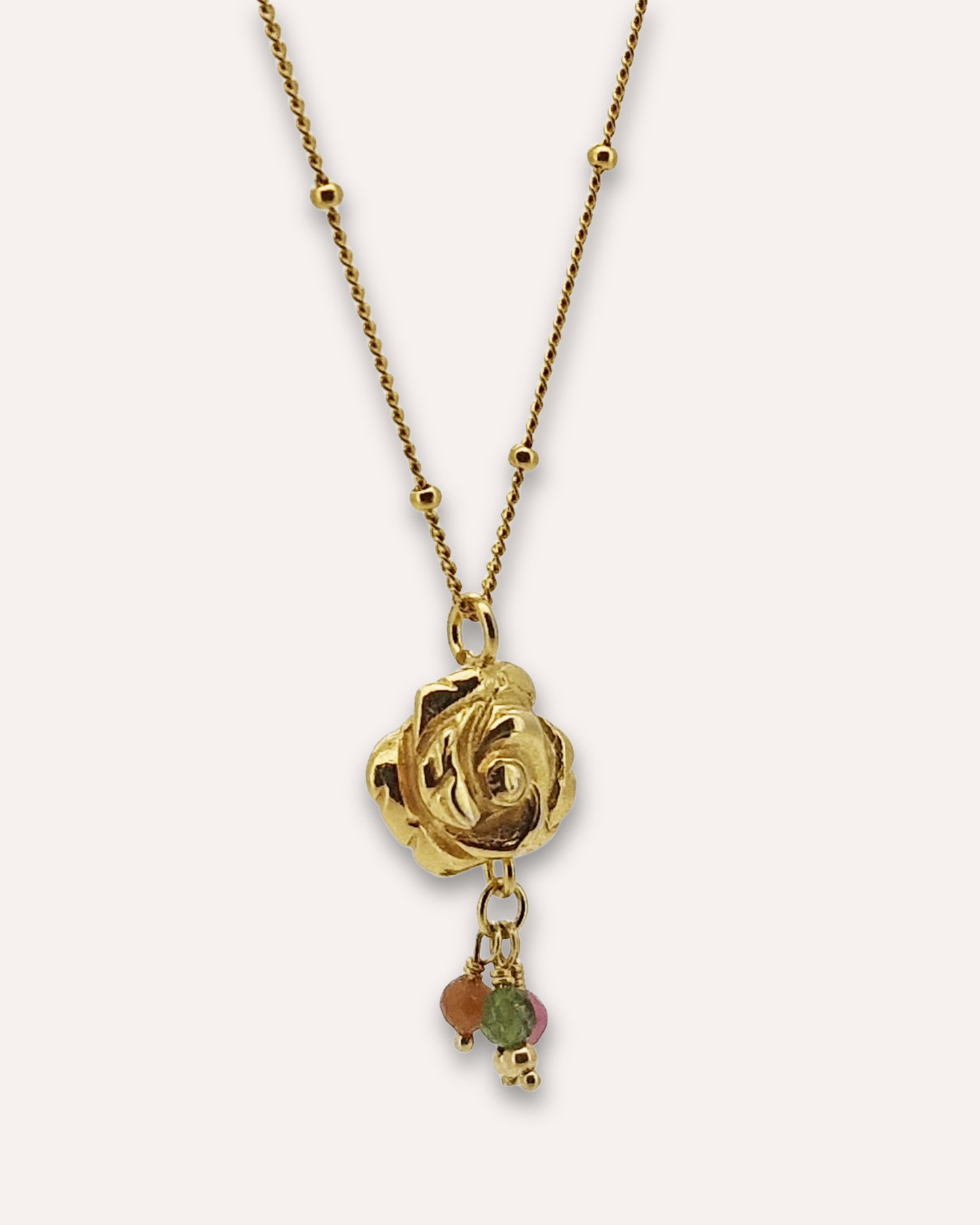 COLLAR ROSA TURMALINAS