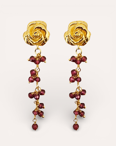 PENDIENTES ROSA GRANATE